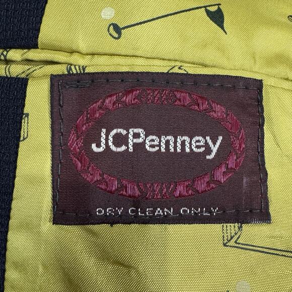 JC Penney Navy Blazer with Embroidered Crossed Golf Clubs Sport Coat RARE 40R - Picture 13 of 15